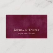 Carte De Visite Élégant Vintage | Bourgogne minimale simple (Devant)