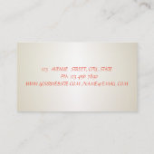 Carte De Visite Élégant Vintage, Dentelle, Roses (Dos)