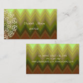 Carte De Visite Elégant Vintage, Zigzag, Chevron, Dentelle (Devant / Derrière)