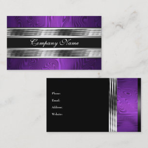 Carte De Visite Élégant Violet Argent Noir 2