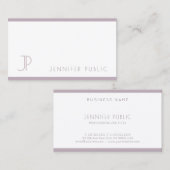 Carte De Visite Élégant violet blanc moderne Joli design élégant (Devant / Derrière)