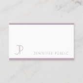 Carte De Visite Élégant violet blanc moderne Joli design élégant (Devant)