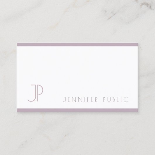 Carte De Visite Élégant violet blanc moderne Joli design élégant (Devant)