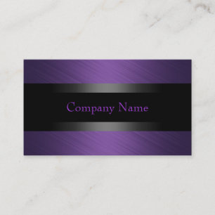 Carte De Visite Élégant Violet Brodé avec Noir