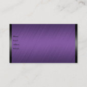 Carte De Visite Élégant Violet Brodé avec Noir (Dos)