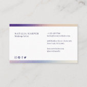 Carte De Visite Elégant Violet & Champagne Parties scintillant Maq (Dos)