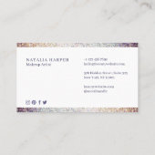 Carte De Visite Elégant Violet & Champagne Parties scintillant Maq (Dos)