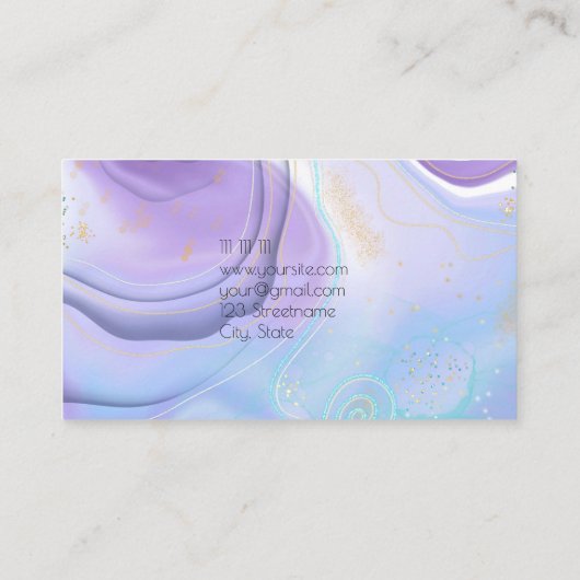 Carte De Visite Elégant violet clair violet pastel designer (Dos)