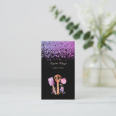 Carte De Visite Elegant Violet Diamonds Bakery Tools Flowers (Debout devant)