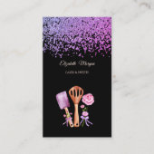 Carte De Visite Elegant Violet Diamonds Bakery Tools Flowers (Devant)