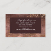 Carte De Visite Elégant violet doré marbre moderne chic salon (Dos)