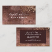 Carte De Visite Elégant violet doré marbre moderne chic salon (Devant / Derrière)