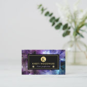 Carte De Visite Élégant violet et bleu cristal de minuit Galaxy (Debout devant)