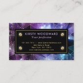 Carte De Visite Élégant violet et bleu cristal de minuit Galaxy (Dos)