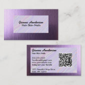 Carte De Visite Élégant violet et iridescent violet clair (Devant / Derrière)