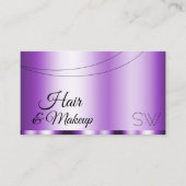 Carte De Visite Élégant violet glamour avec Monogramme élégant (Devant)