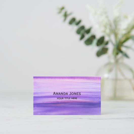 Carte De Visite Elégant violet Lilac Aquarelle Boho (Debout devant)