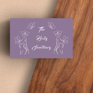 Carte De Visite Élégant violet logo Femmes Soins du corps bien-êtr