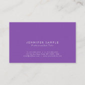 Carte De Visite Élégant violet moderne lin de luxe moderne luxe (Dos)