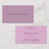 Carte De Visite Élégant violet moderne simple Modèle professionnel (Devant / Derrière)