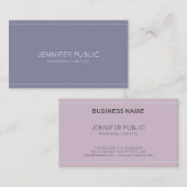 Carte De Visite Élégant violet plaine moderne professionnel chic (Devant / Derrière)