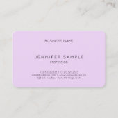 Carte De Visite Élégant Violet Simple Moderne Plaine Luxe Chic (Dos)