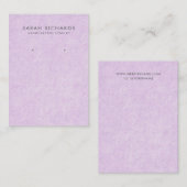 Carte De Visite Élégant violet violet bijoux à oreille (Devant / Derrière)