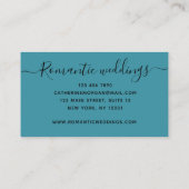 Carte De Visite Elégant Wedding planner blanc de pivoine classe (Dos)