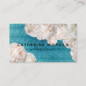 Carte De Visite Elégant Wedding planner blanc de pivoine classe (Devant)