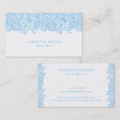 Carte De Visite Élégant Wedding planner bleu et blanc (Devant / Derrière)