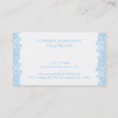 Carte De Visite Élégant Wedding planner bleu et blanc (Dos)
