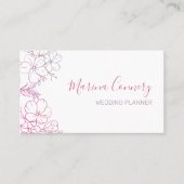 Carte De Visite Élégant Wedding planner de dessin Floral Line (Devant)