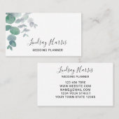 Carte De Visite Elégant Wedding planner de verdure Eucalyptus (Devant / Derrière)