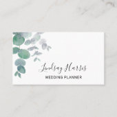 Carte De Visite Elégant Wedding planner de verdure Eucalyptus (Devant)