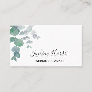 Carte De Visite Elégant Wedding planner de verdure Eucalyptus