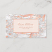 Carte De Visite Élégant Wedding planner en marbre blanc rose or (Devant)