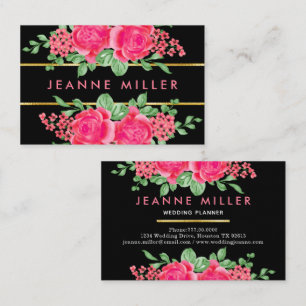 Carte De Visite Élégant Wedding planner Fuchsia rose