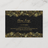 Carte De Visite Elégant Wedding planner Gold & Black Paisley (Dos)