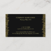 Carte De Visite Élégant Wedding planner Gold et Black Paisley (Dos)