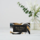 Carte De Visite Élégant Wedding planner noir or blanc (Debout devant)