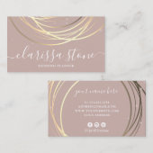 Carte De Visite Élégant wedding planner or moderne (Devant / Derrière)