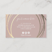 Carte De Visite Élégant wedding planner or moderne (Dos)