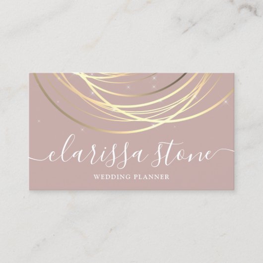 Carte De Visite Élégant wedding planner or moderne (Devant)