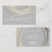 Carte De Visite Élégant wedding planner or moderne (Devant / Derrière)