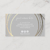 Carte De Visite Élégant wedding planner or moderne (Dos)