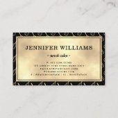 Carte De Visite Élégant Whisk Gold Black Baking (Dos)
