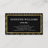 Carte De Visite Élégant Whisk Gold Black Baking (Dos)
