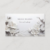 Carte De Visite Elegant White 3D Magnolia (Devant)