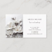 Carte De Visite Elegant White 3D Magnolia (Dos)