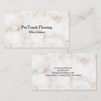 Carte De Visite Elegant White and Gold Marble Professional